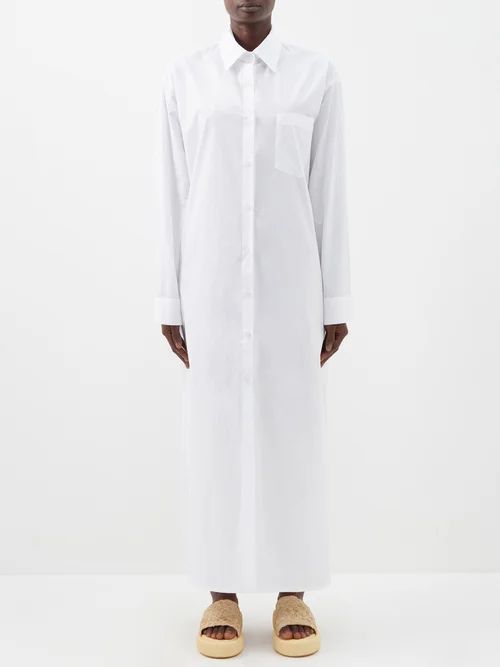 The Frankie Shop - Cala Cotton-poplin Shirt Dress - Womens - White | Matches (US)