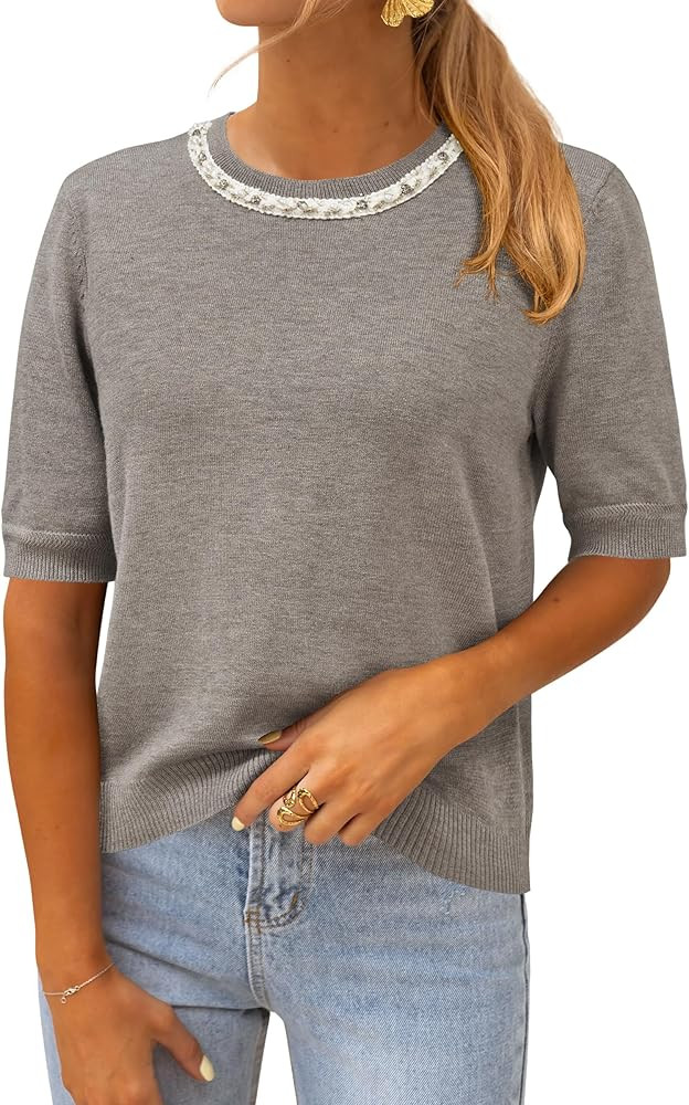 Arach&Cloz Women's Wool Blend Elegant Crew Neck Sweaters for Fall 2025 | Amazon (US)