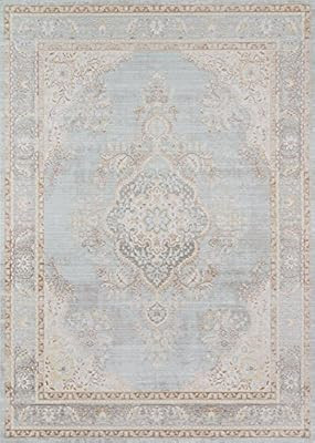Momeni Rugs Isabella Traditional Medallion Flat Weave Area Rug, 4' X 6', Blue | Amazon (US)