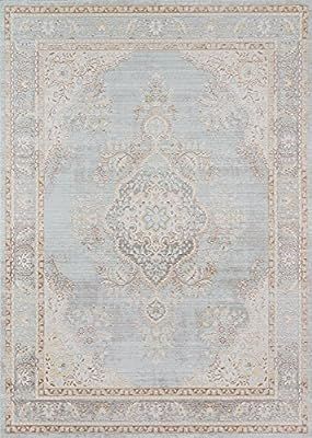 Momeni Rugs Isabella Traditional Medallion Flat Weave Area Rug, 4' X 6', Blue | Amazon (US)