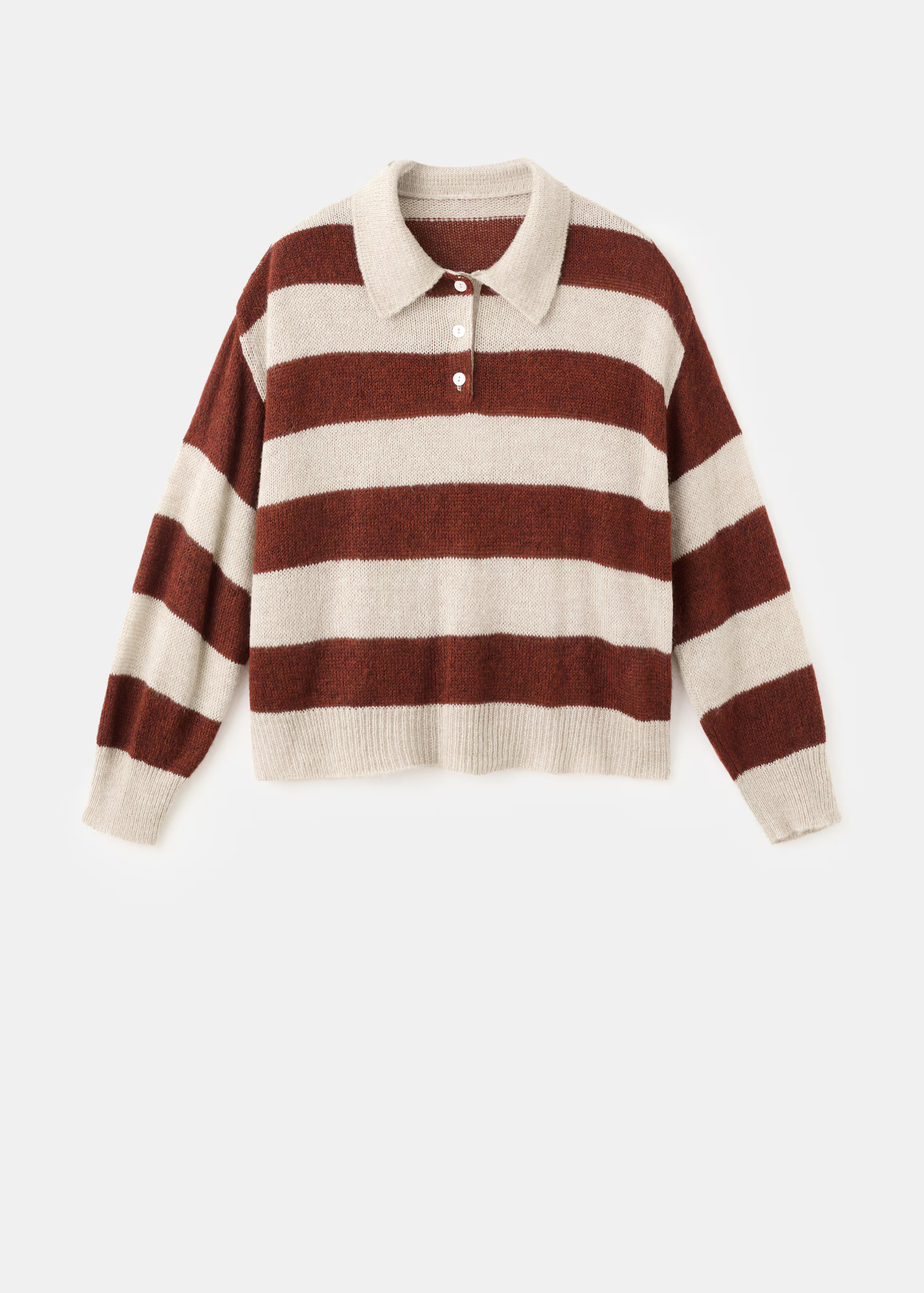 Striped polo-neck sweater | Mango (US/MX/AU)