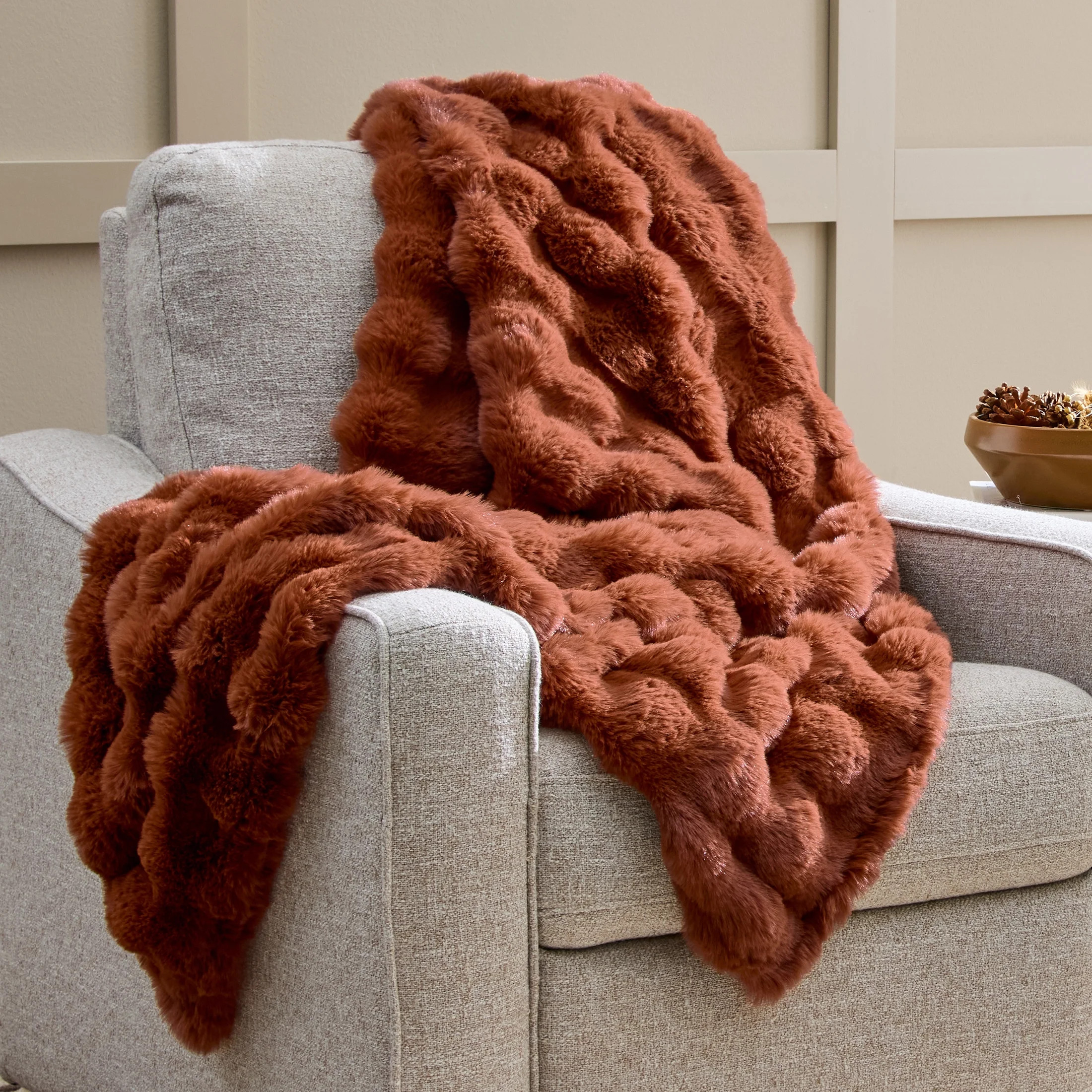 Better Homes & Gardens Brown Leopard Faux Fur Oversized Throw, 50" x 72" | Walmart (US)