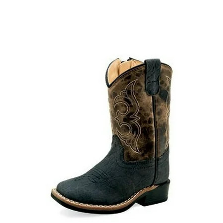 Old West Western Boots Boys Zip TPR Outsole Black Cactus Brown BSI1966 | Walmart (US)