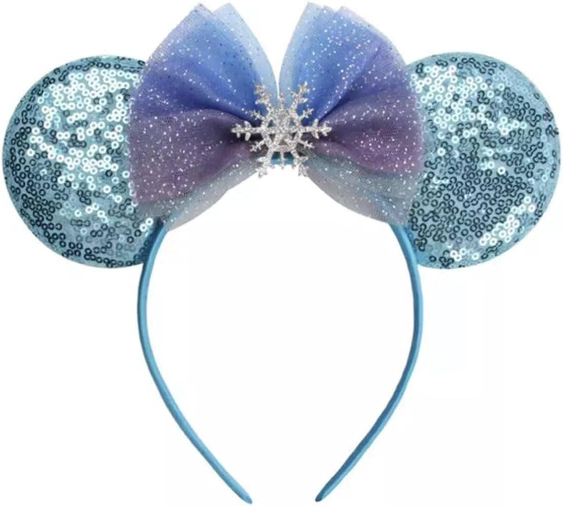 Princess Minnie Ears,Pick your color, Flower Minnie Ears, Floral minnie ears, Purple Sparkle Mouse E | Amazon (US)