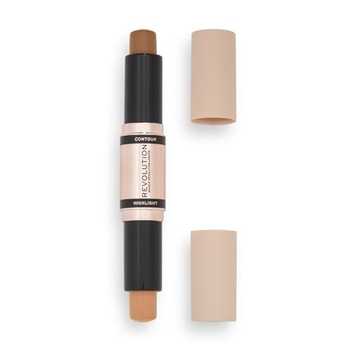 Revolution Beauty London, Fast Base Contour Stick, Dual Ended, Sculpts & Defines Face, Lightweight, Blendable, Dark, 2 X 0.15 Oz | Amazon (US)