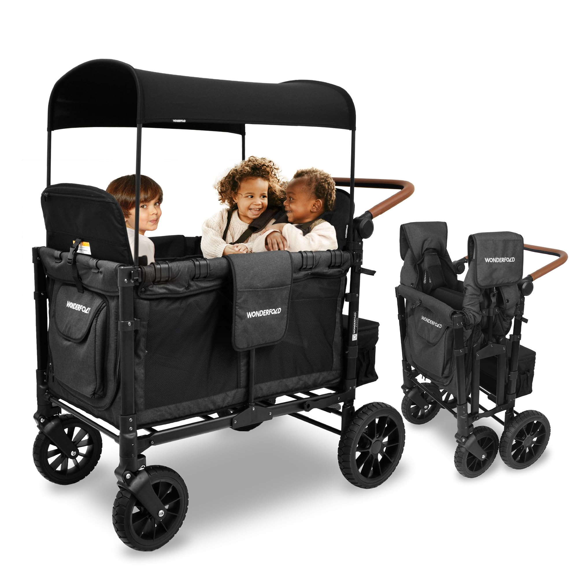 WONDERFOLD W4 Luxe Stroller Wagon (4 Seater) - Collapsible Wagon Stroller with Seats with Magneti... | Amazon (US)