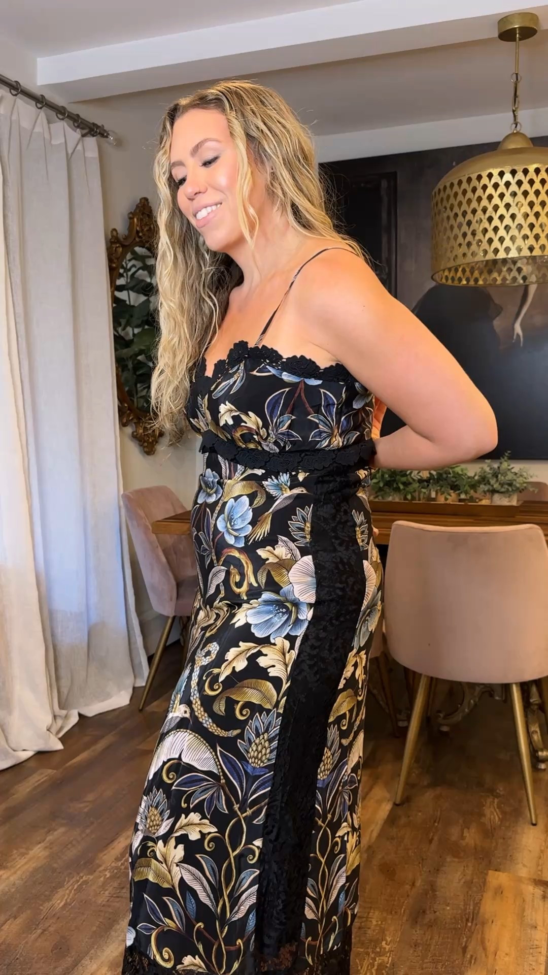 Season of the witch. Halloween aesthetic outfits, wearing a large in the dress, true to size. Farm Rio slip dress. Fall outfits, wedding guest dress, whattowearfor 

 #LTKSeasonal #LTKMidsize #LTKStyleTip