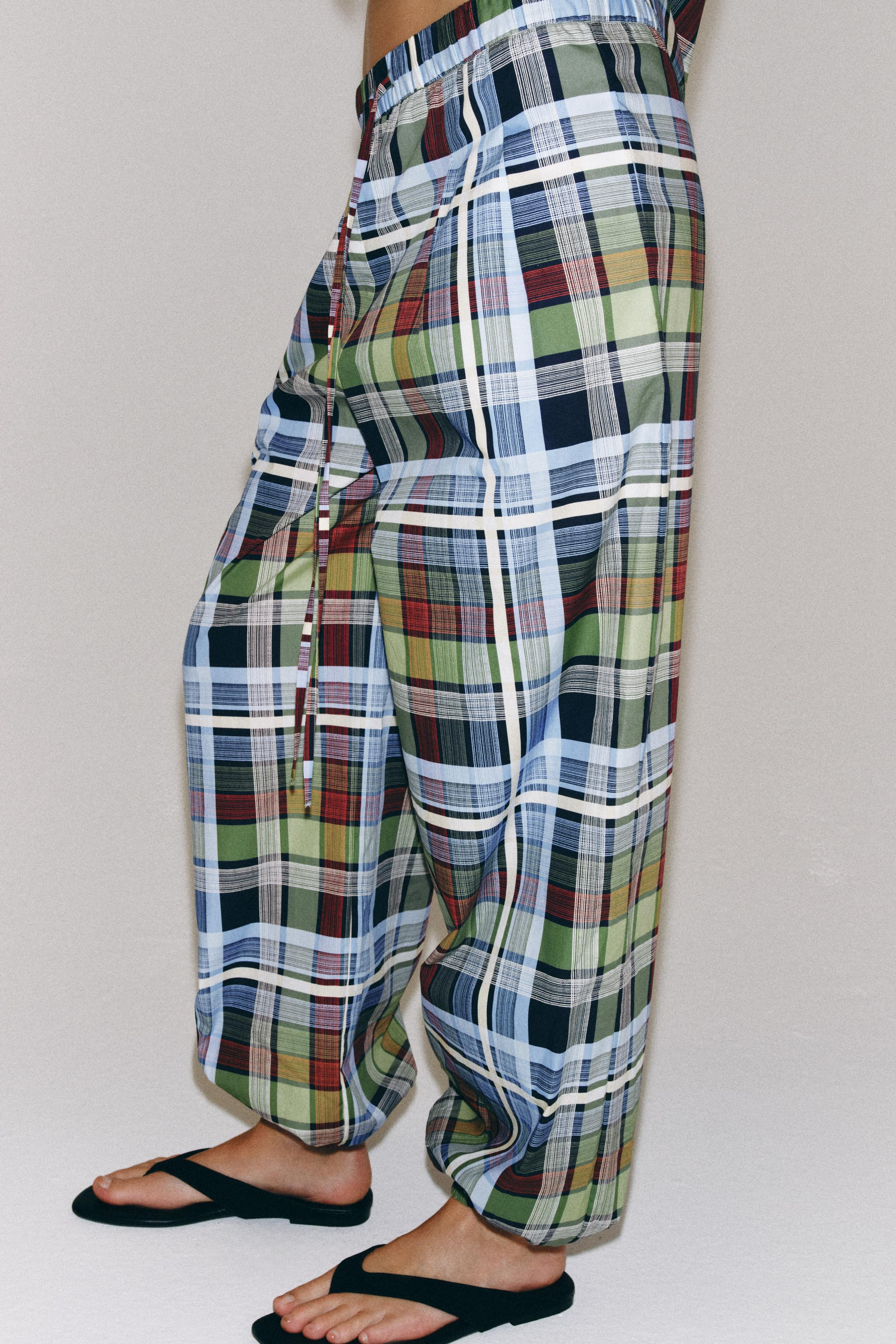 ZW COLLECTION PLAID BALLOON PANTS | Zara US
