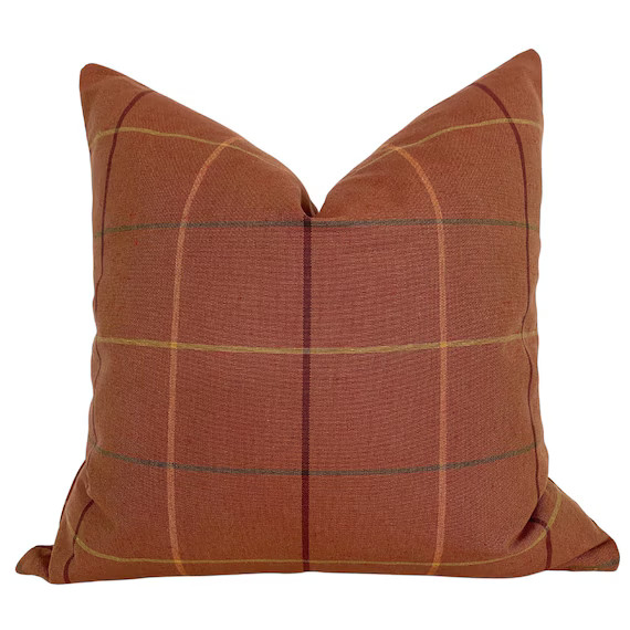 Pumpkin Spice Plaid Pillow Cover Plaid Pillow Cover Orange - Etsy | Etsy (US)