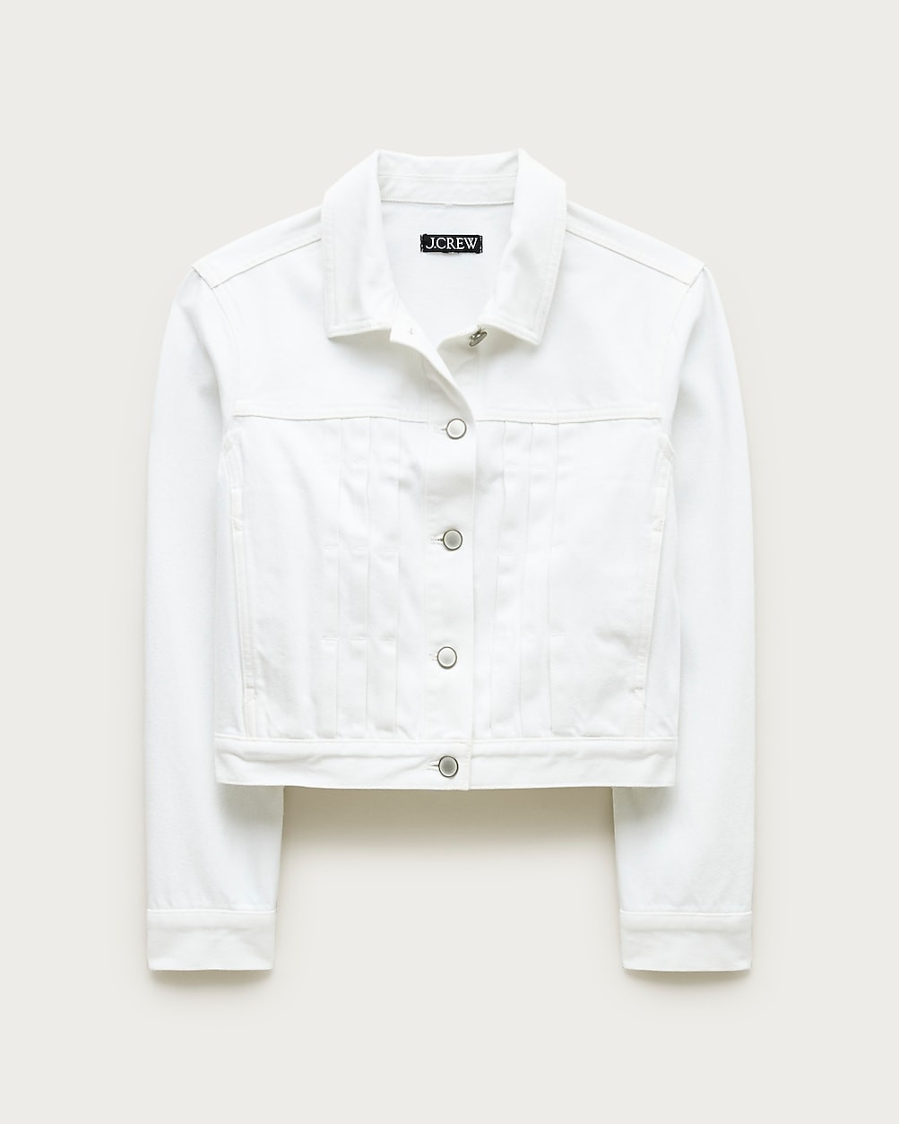 Cropped denim jacket with pintucks | J. Crew US