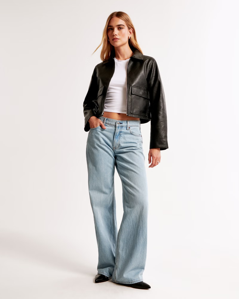 Vegan Leather Utility Jacket | Abercrombie & Fitch (US)