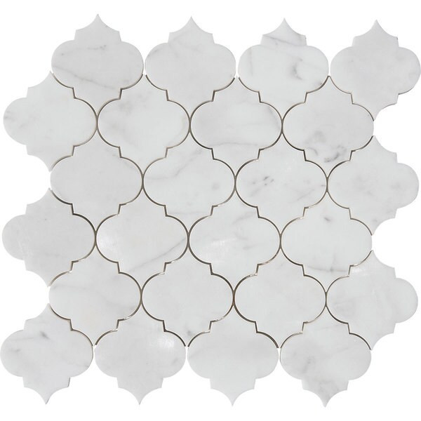 ITALIAN CALACATTA GOLD ARABESQUE WATERJET MOSAIC POLISHED | Bed Bath & Beyond