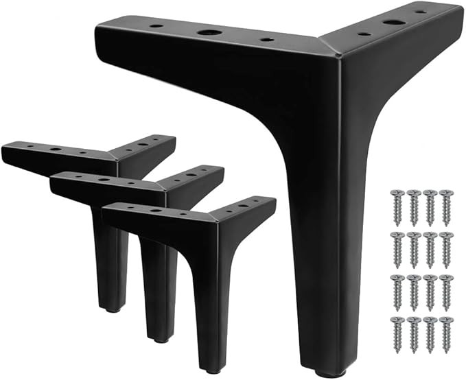 4pcs 7 Inch Furniture Legs, Modern Style Furniture Sofa Legs Metal Matte Black Triangle Feet for ... | Amazon (US)