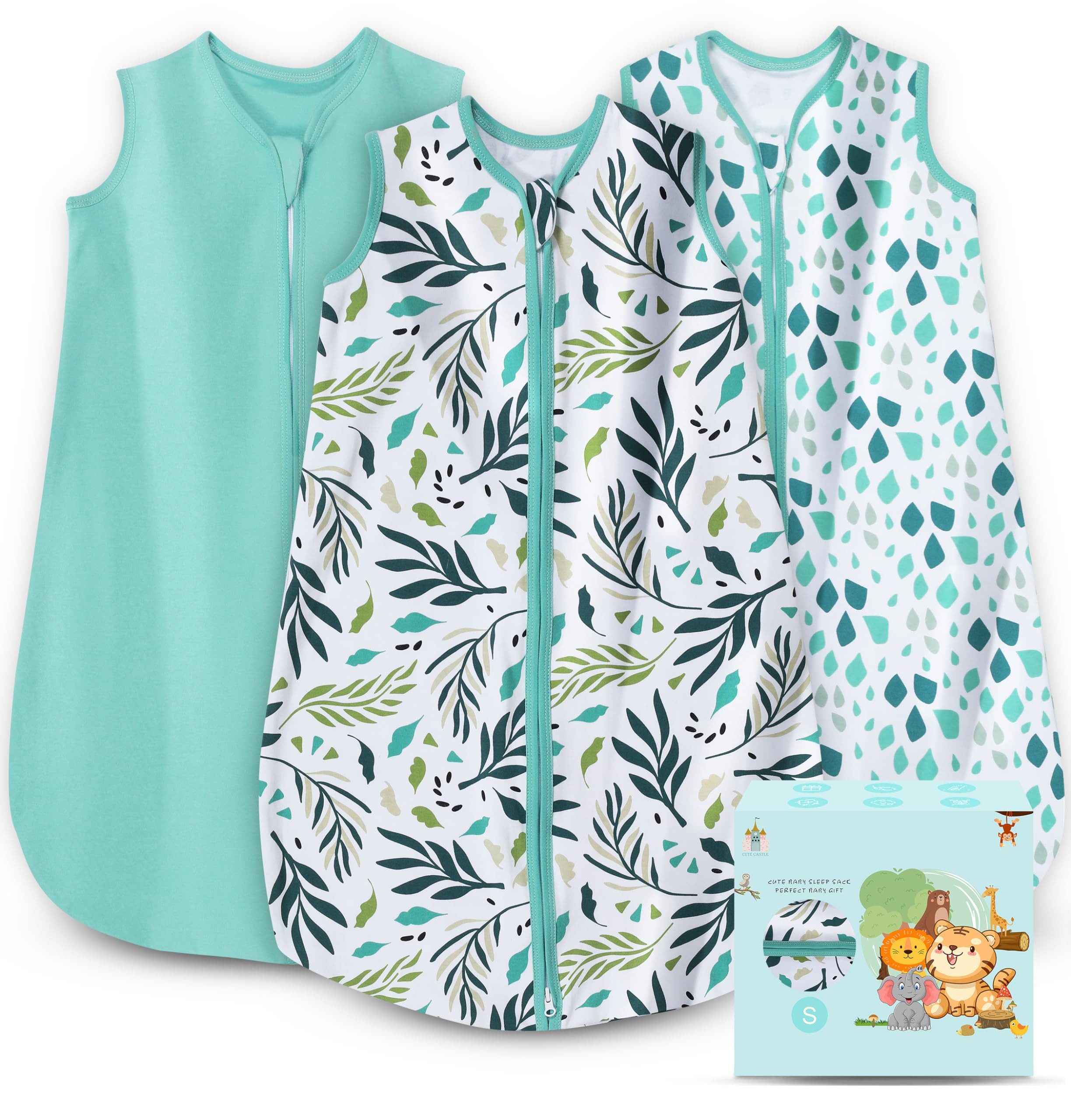 Cute Castle Baby Sleep Sack 0-6 Months - Lightweight 100% Cotton 2-Way Zipper TOG 0.5 Infant Wear... | Amazon (US)