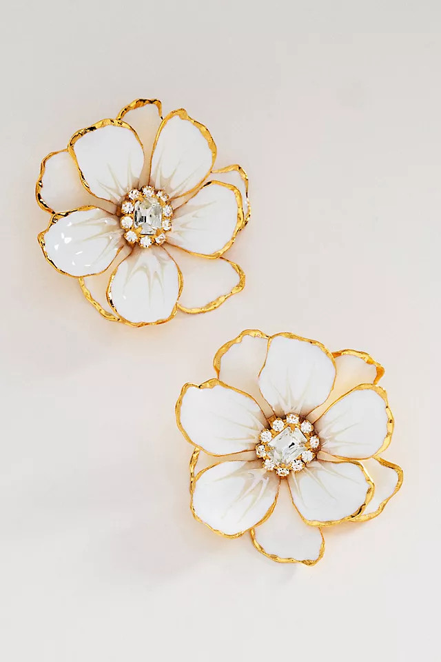 Hand-Painted Birth Flower Stud Earrings | Anthropologie (US)