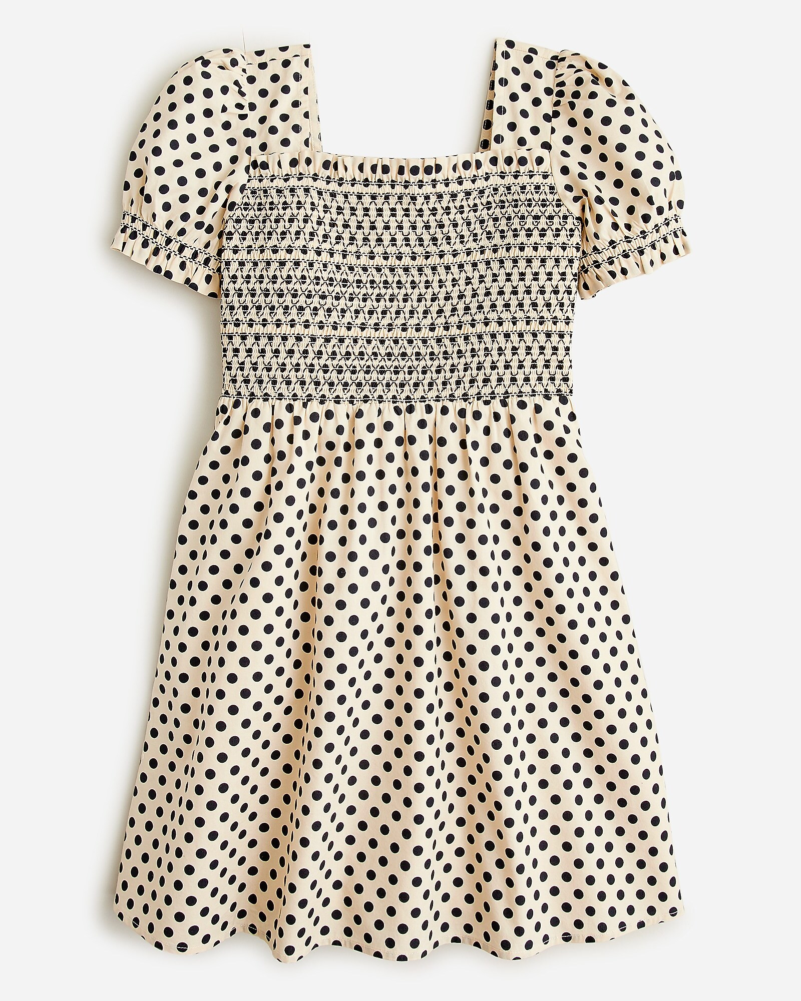 Girls' smocked dress in cotton poplin dot | J. Crew US