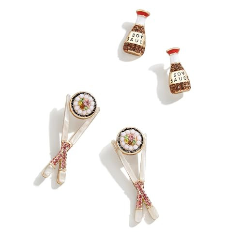 BaubleBar Soy Cute Earring Set - Fun Sushi & Soy Sauce Statement Earrings for Women, Costume Jewelry | Amazon (US)