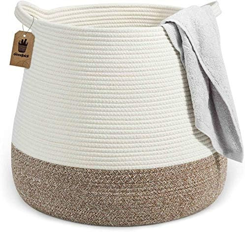 Goodpick Wicker Basket | 17.71" x 17.71”Boho Laundry Basket Storage Basket for Toys, Towels, Blanket | Amazon (US)