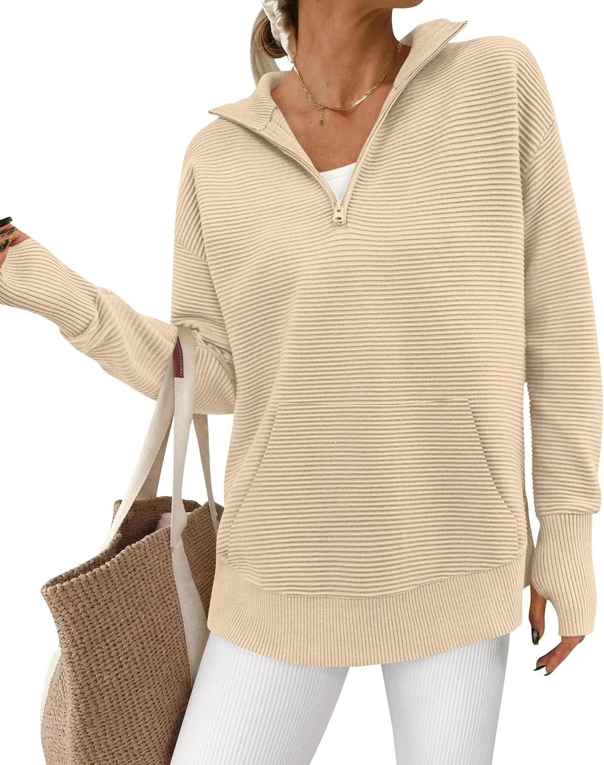 BTFBM Quarter Zip Sweaters for Women 2026 Fall Fashion | Amazon (US)