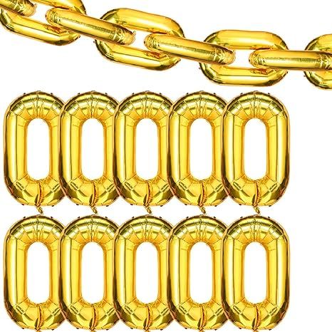 24 Pieces 16 inch Foil Chain Balloons Jumbo Chain Balloons for 80s 90s Hip Hop Retro Theme Birthd... | Amazon (US)