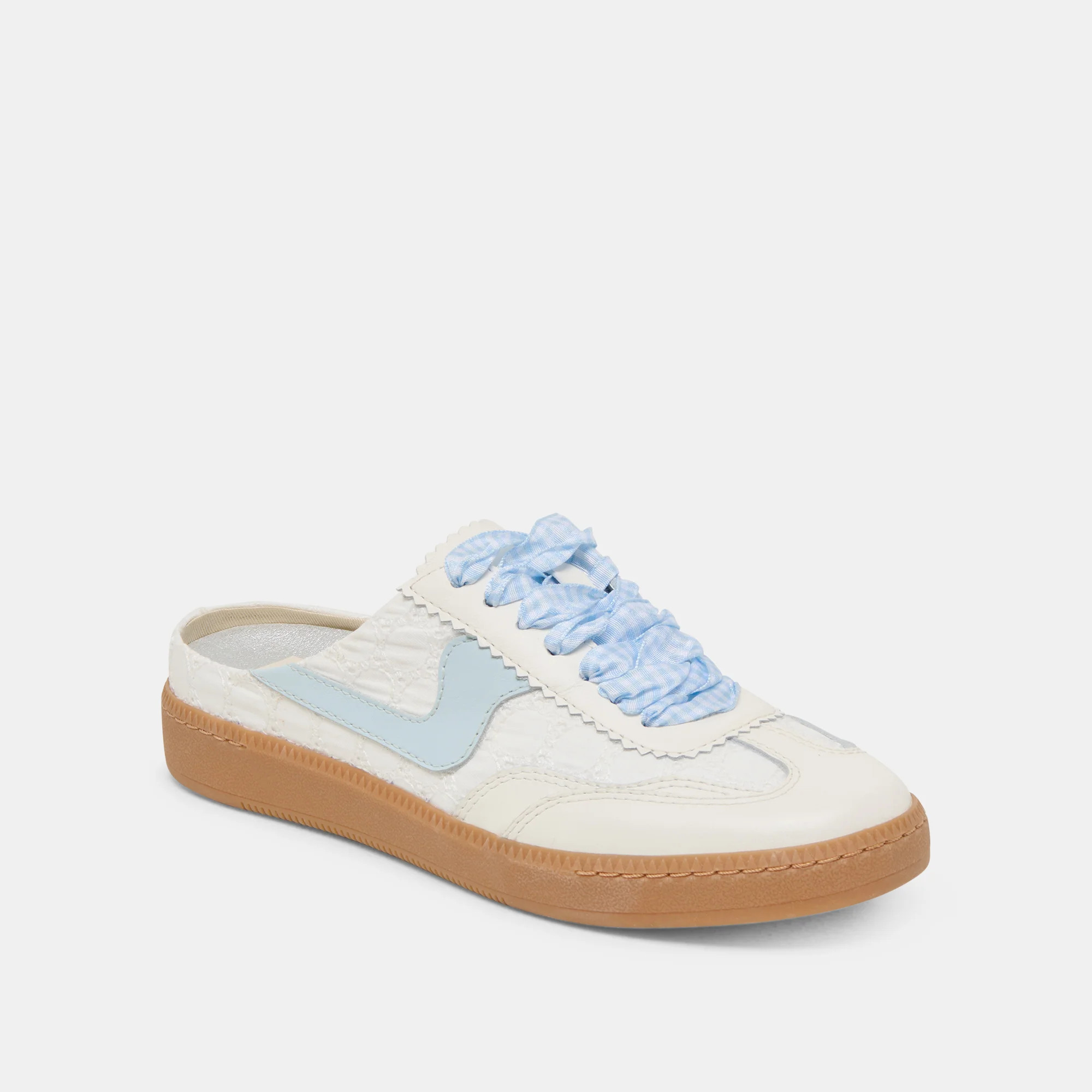 NOTICE SLIDE SNEAKERS WHITE BLUE EYELET | DolceVita.com