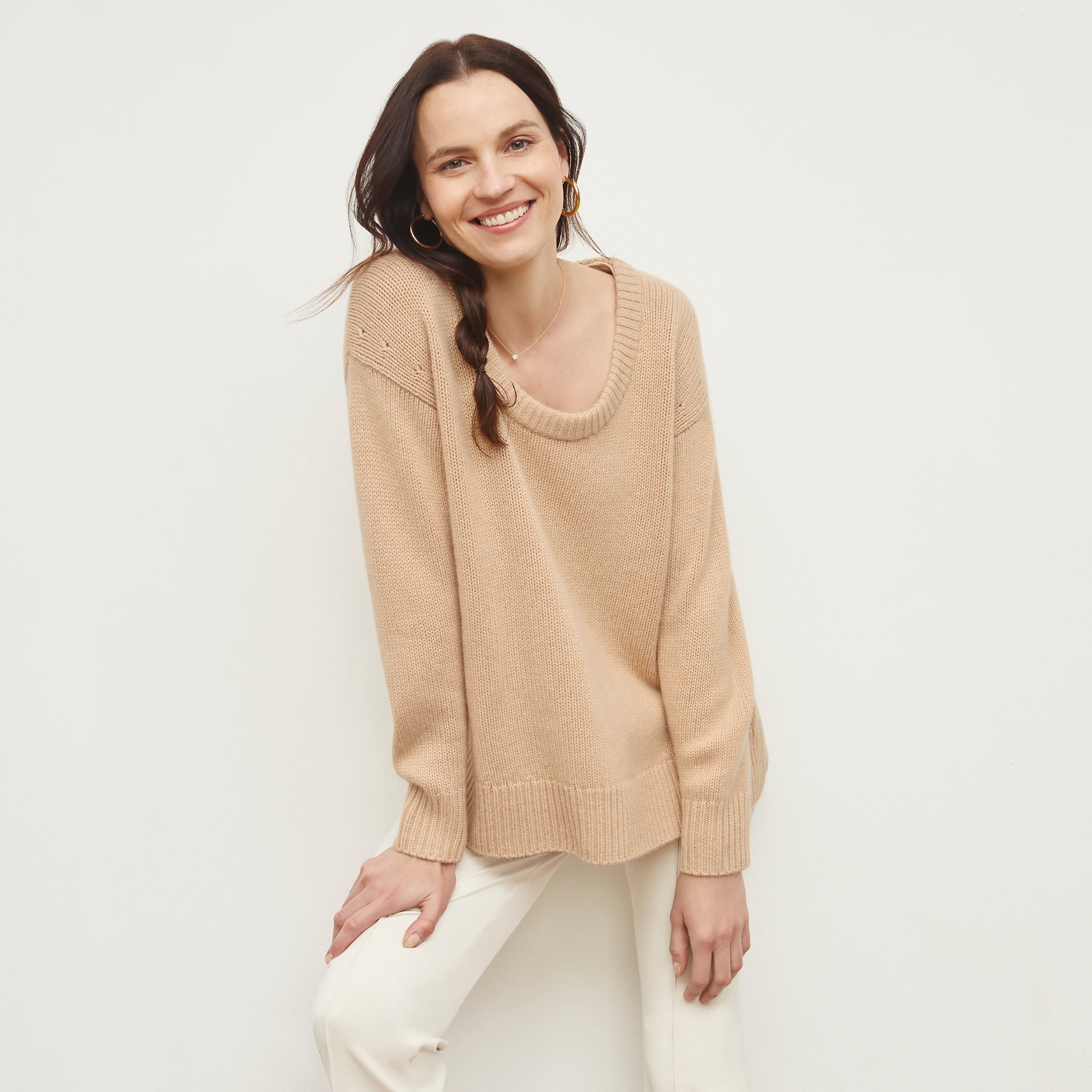 Theo Pullover - Plush Cashmere :: Light Maple | MM LaFleur