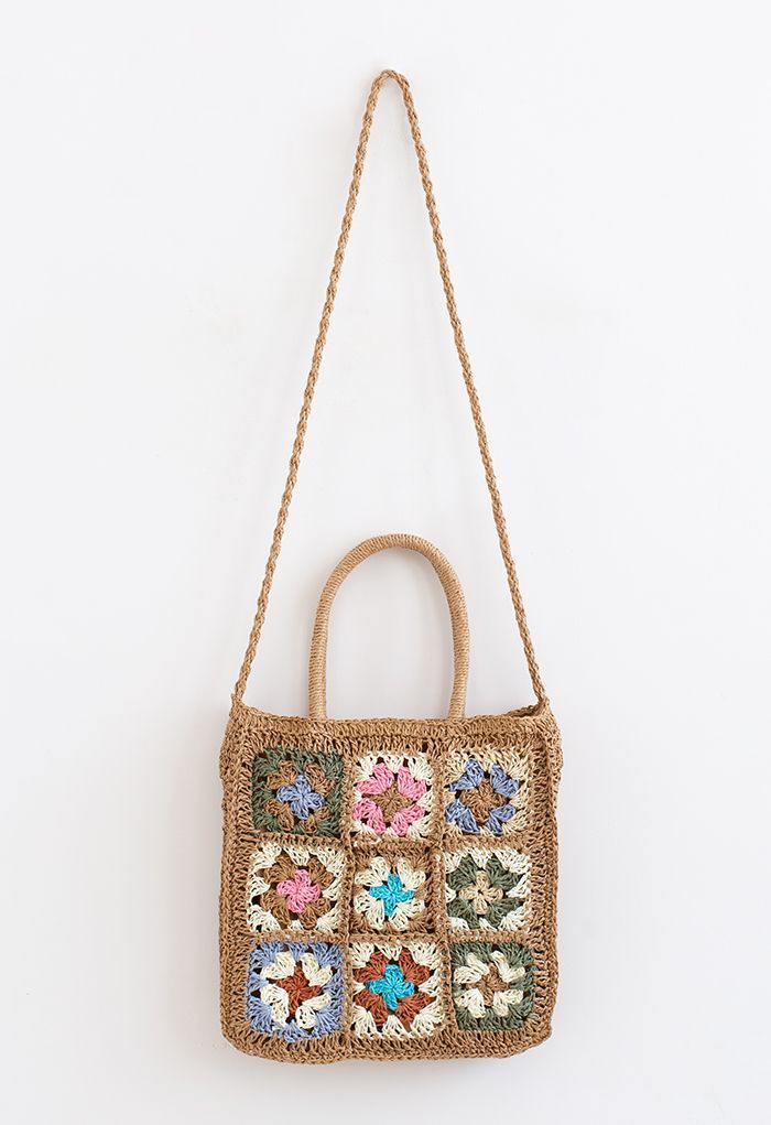 Colored Flower Woven Straw Bag | Chicwish