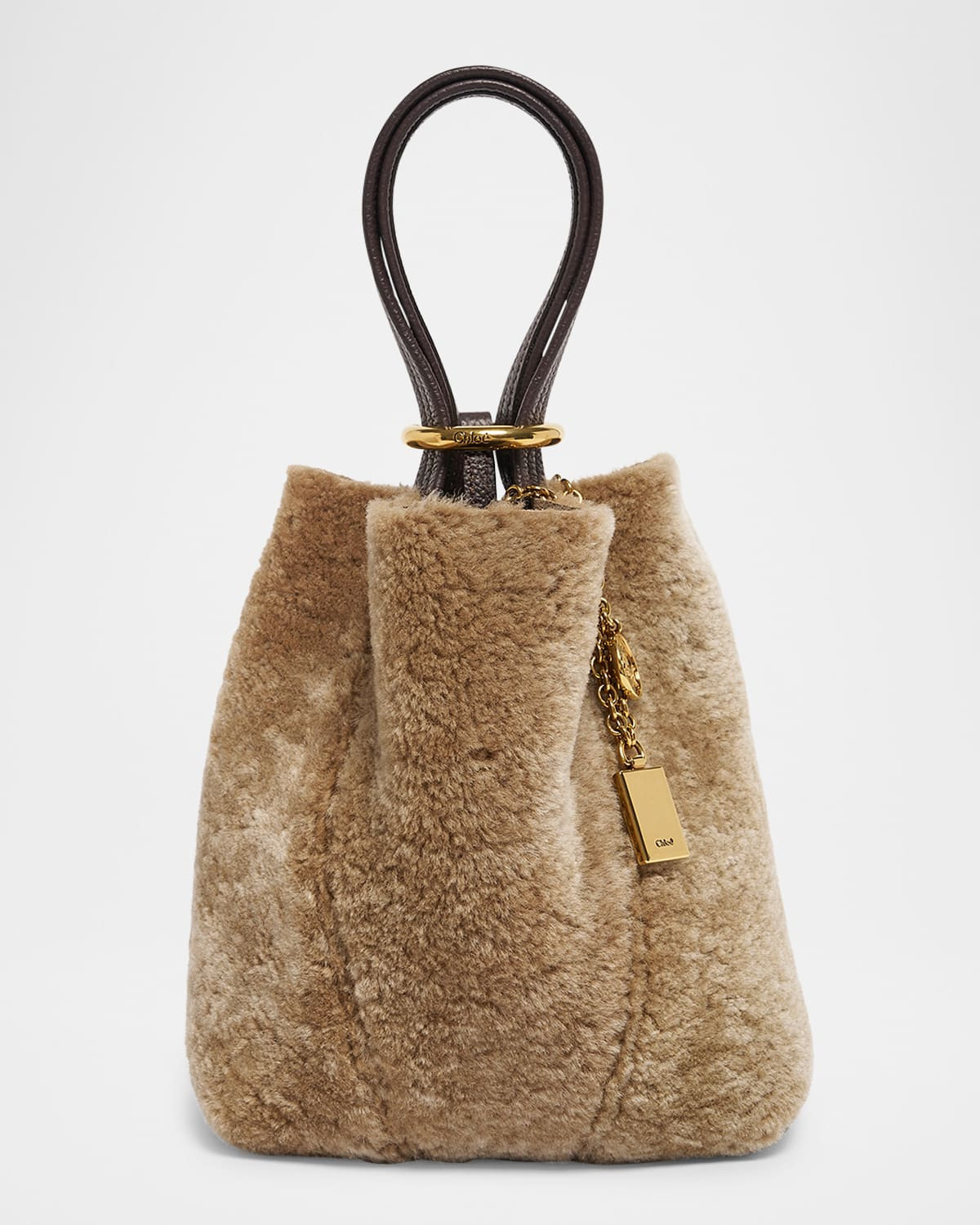 Spin Mini Shearling Bucket Bag | Neiman Marcus