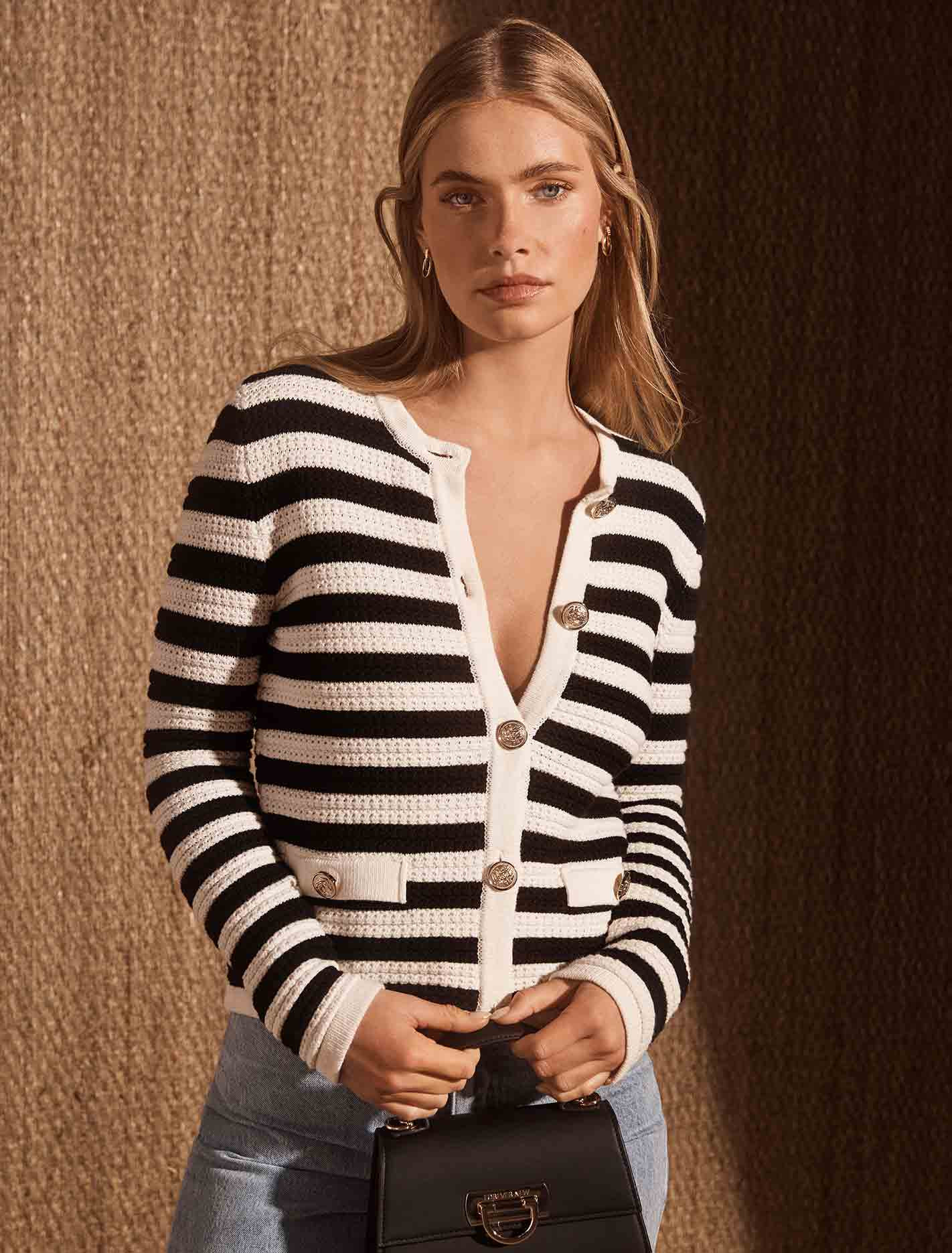 Beri Striped Knit Cardigan | Ever New (CA)