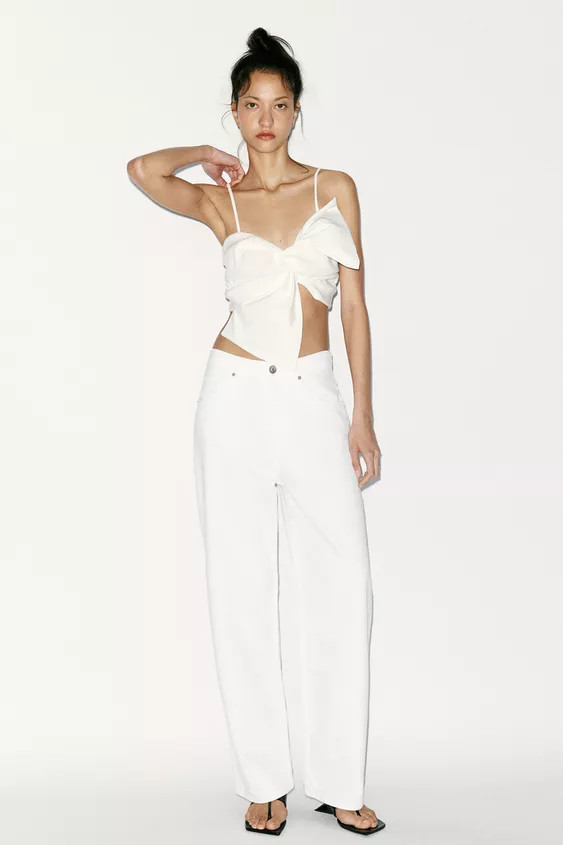 MAXI BOW CROP TOP | Zara US