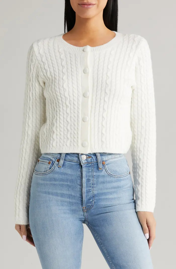 Crop Cable Cardigan | Nordstrom