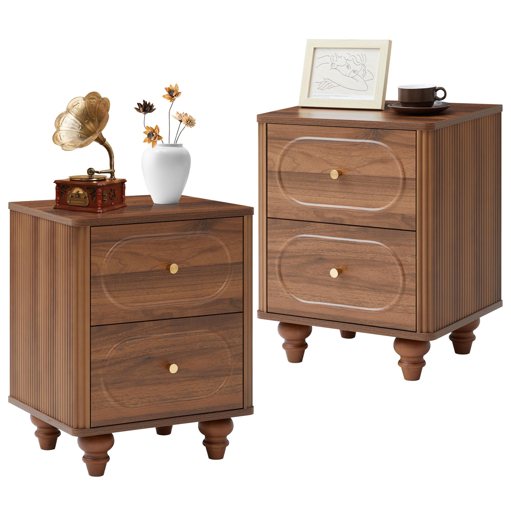 ORRD 3 Drawer Fluted Dresser for Bedroom, Mid Century Modern Chest of Drawers, Wood Storage Small... | Amazon (US)