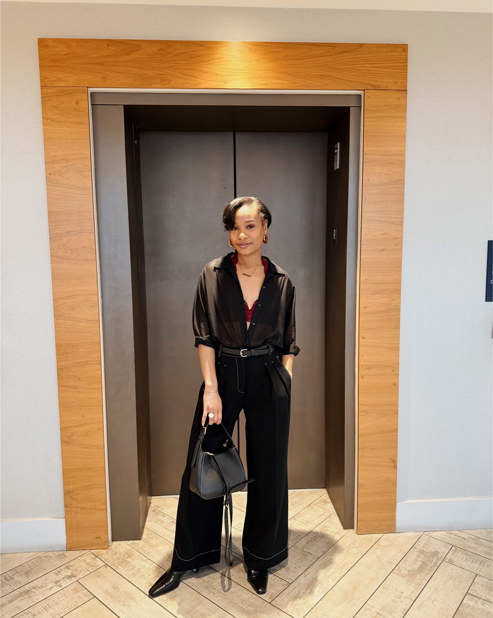 I went to a women’s brunch and the color theme was burgundy. So I styled this bralette underneath the sheer button up!

#LTKootd #LTKU #LTKgrwm