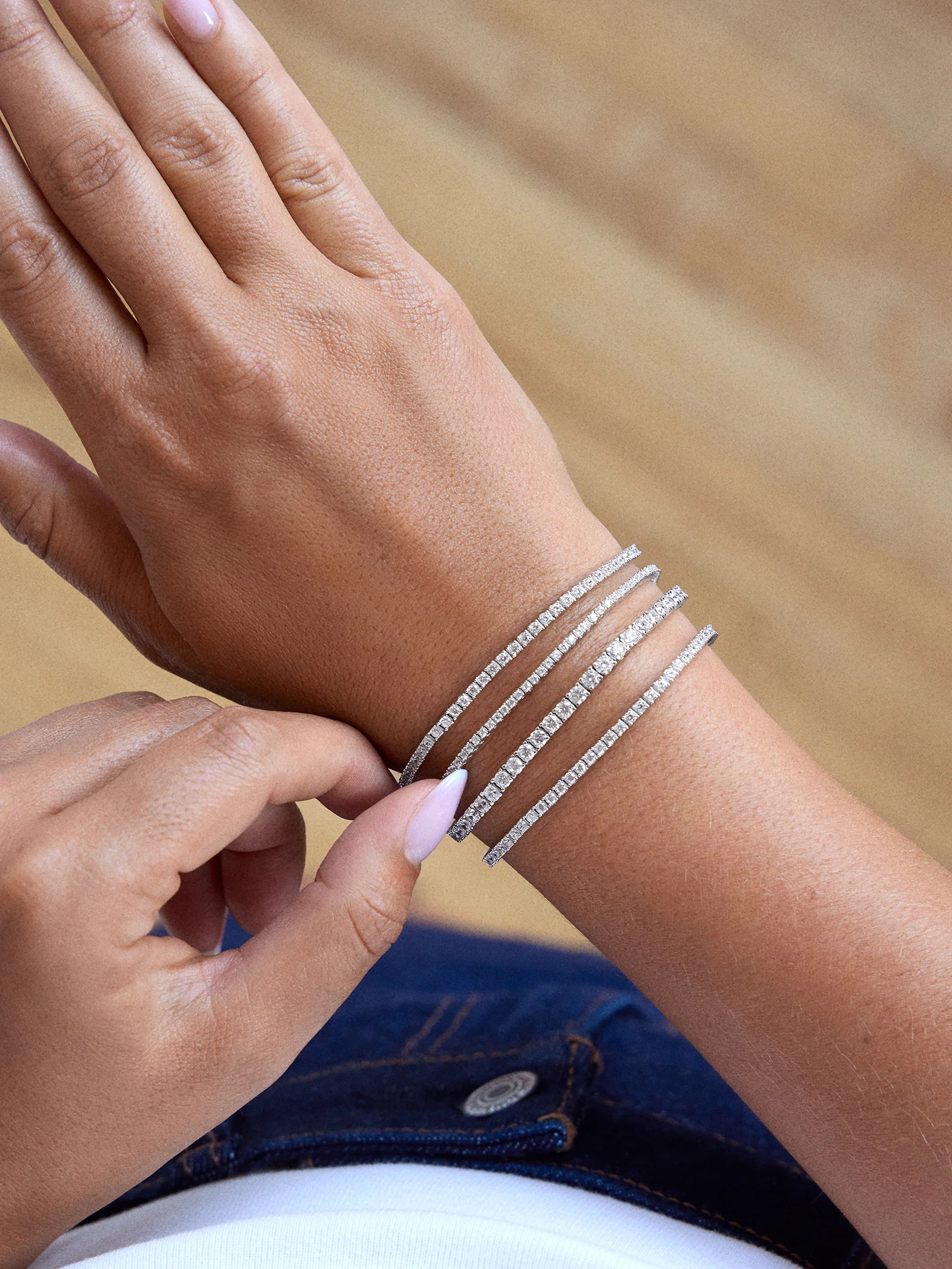 Billie Sterling Silver Tennis Bracelet  - Sterling Silver | BaubleBar