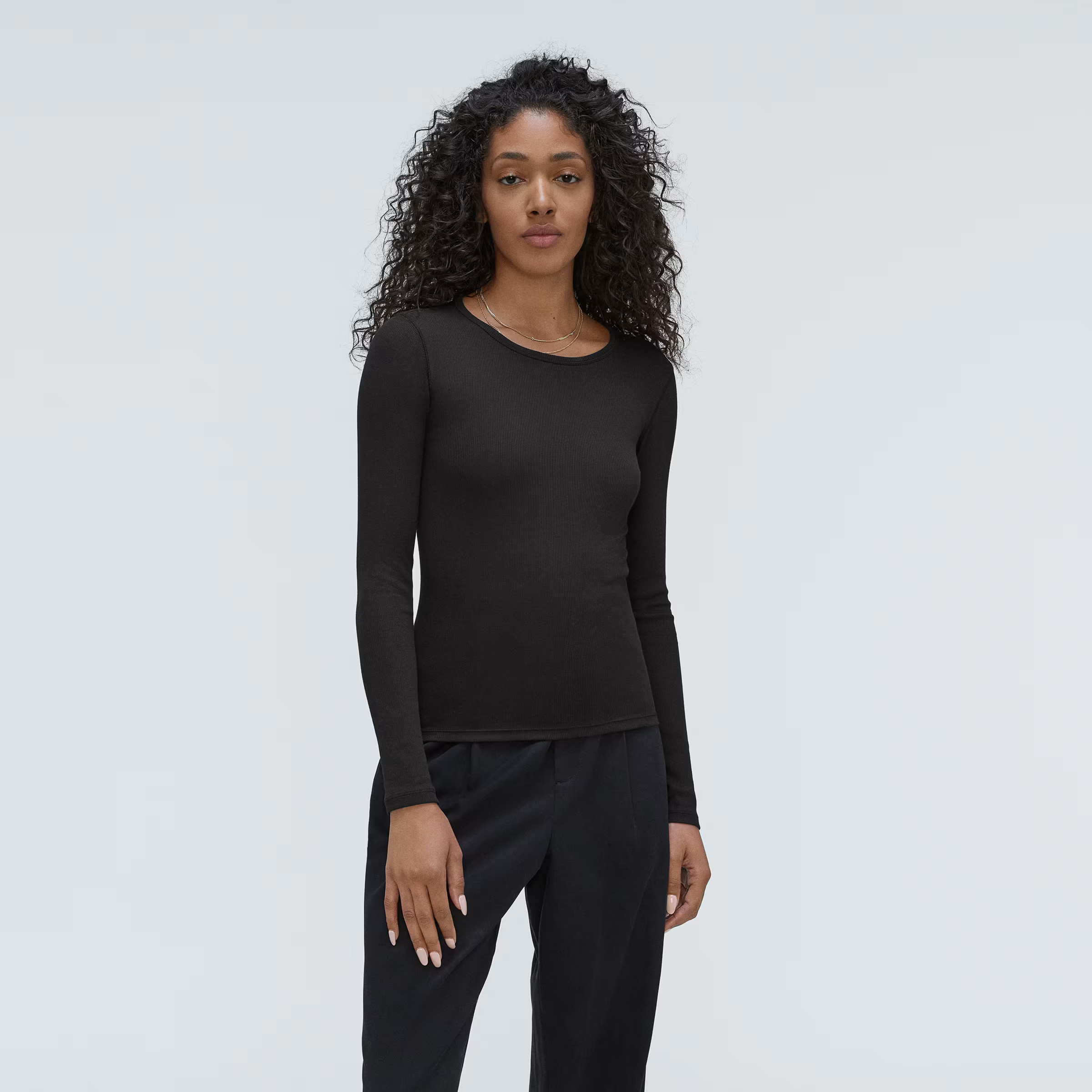 The Supima® Micro-Rib Long-Sleeve Crew | Everlane