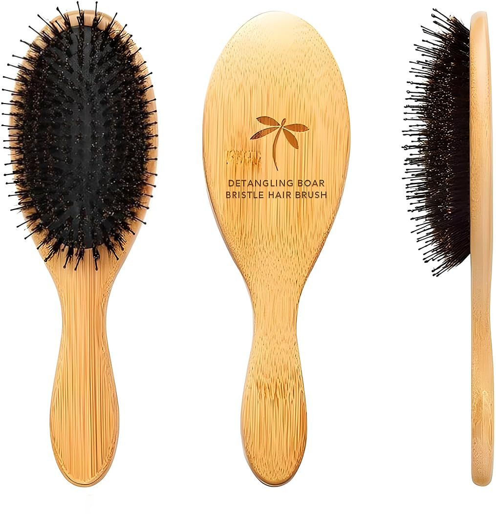 Belula Boar Bristle Hair Brush - Hair Brushes for Women & Mens Hair Brush, Detangler Brush, Hairb... | Amazon (US)