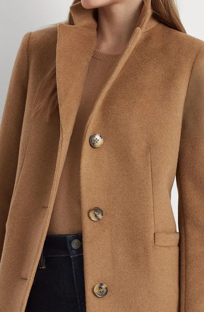Lauren Ralph Lauren Wool Blend Reefer Coat | Nordstrom