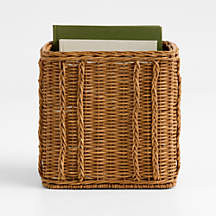 Alford Rattan Square Basket + Reviews | Crate & Barrel | Crate & Barrel