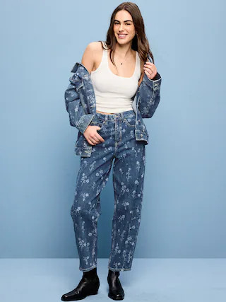 High-Waisted Barrel Ankle Jeans | Old Navy (US)