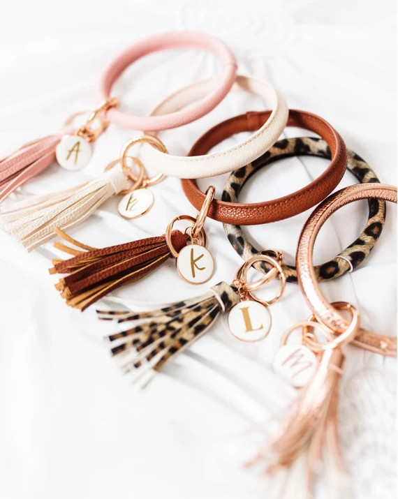 Wristlet Keychain / Personalized Key Ring Bangle | Etsy (UK)