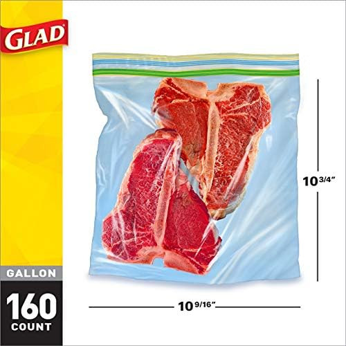 Glad Trash & Food Storage Zipper Food Storage Freezer Bags - Gallon Size - 40 Count Each (Pack of... | Amazon (US)