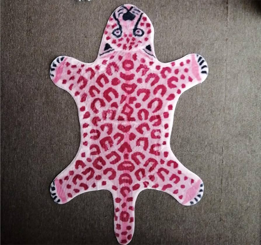 Pink Leopard Print Area Rug Faux Cowhide Cheetah Fur Skin Carpet Non-Slip Animal Printed Area Rug... | Amazon (US)