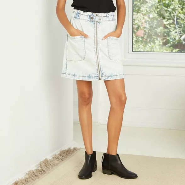 Women's High-Rise Paperbag Denim Skirt - Universal Thread™ | Target