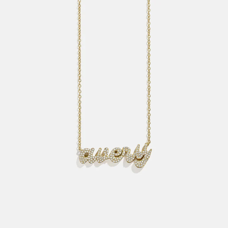 14K Gold Custom Nameplate Necklace - Luxe | BaubleBar