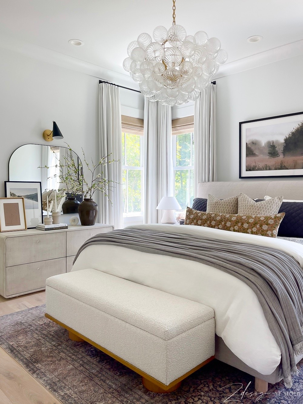 Primary bedroom, white linen two pages curtains, bedding, storage bench, mantle mirror, gray linen target blanket, Loloi amber Lewis rug, collection prints art 

#LTKHome #LTKSeasonal #LTKSaleAlert