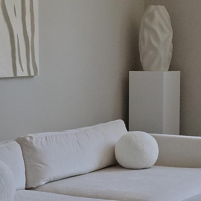 Oval Round Pillow Cushion Boucle-Like Round Throw Pillow for Modern Home Decor on Sofa Couch by M... | Amazon (US)