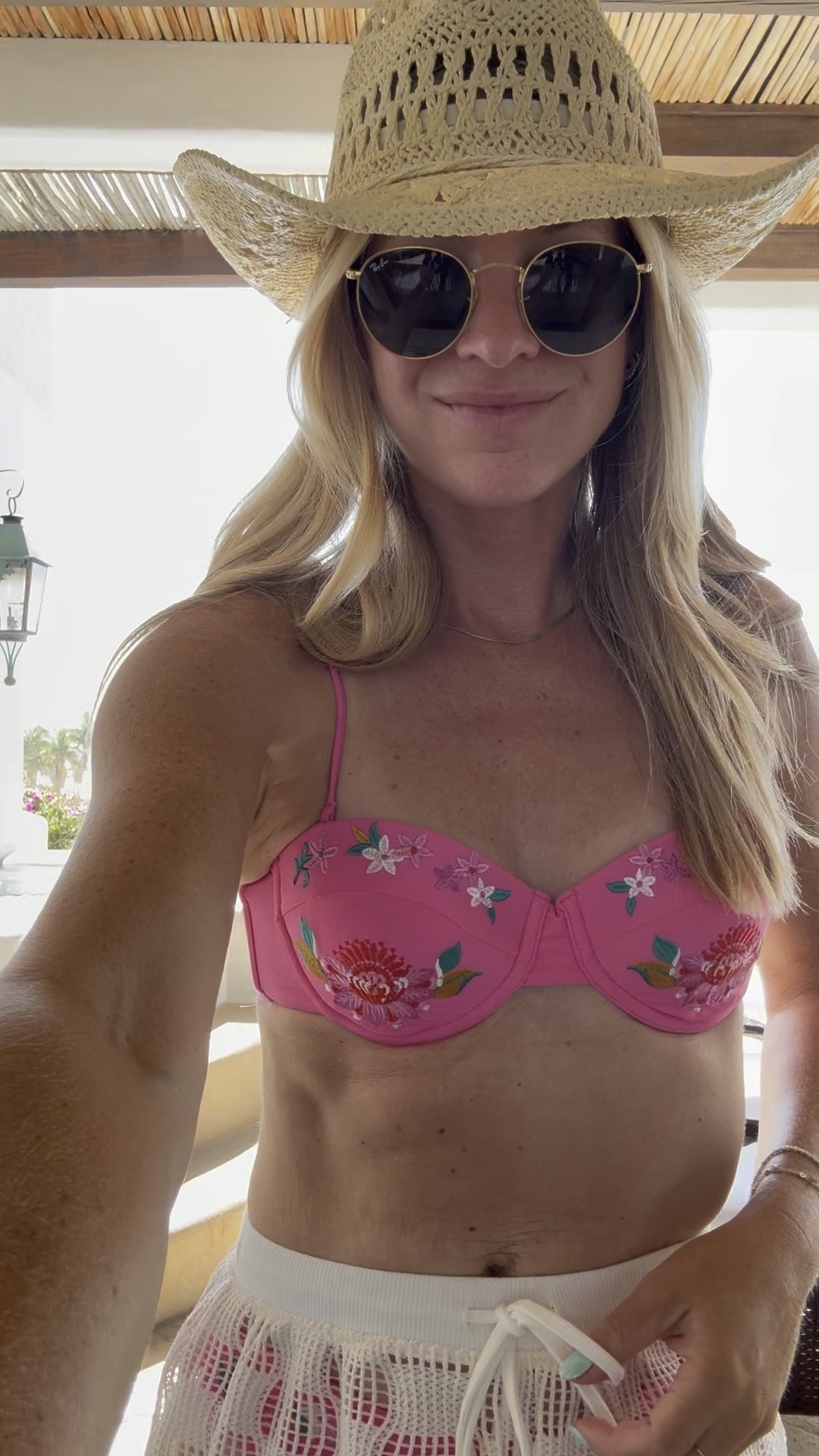 Cabo ootd beach riot bikini, target shorts, cowboy hat, ray ban sunglasses  

#LTKSeasonal #LTKTravel #LTKSwim