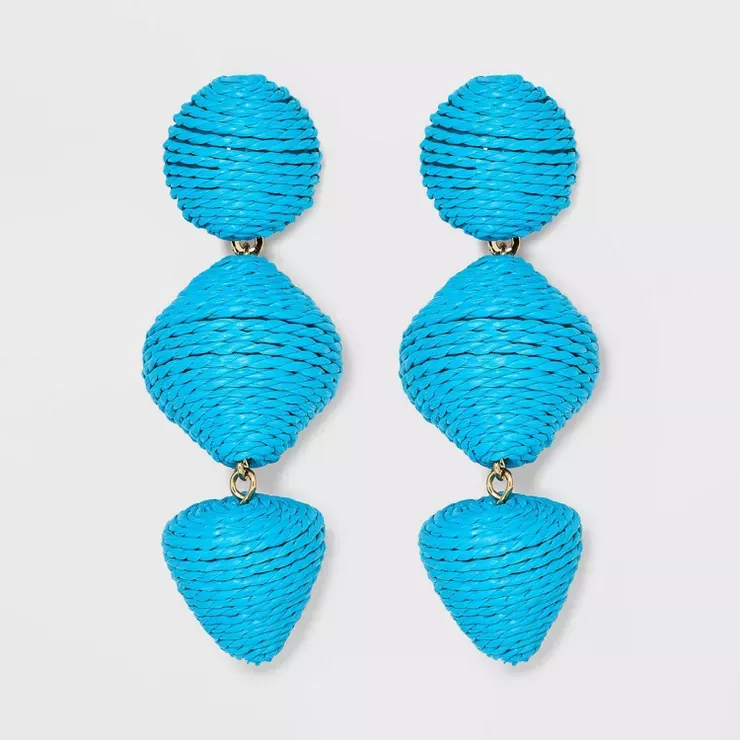 Blue tassel earrings on sale target