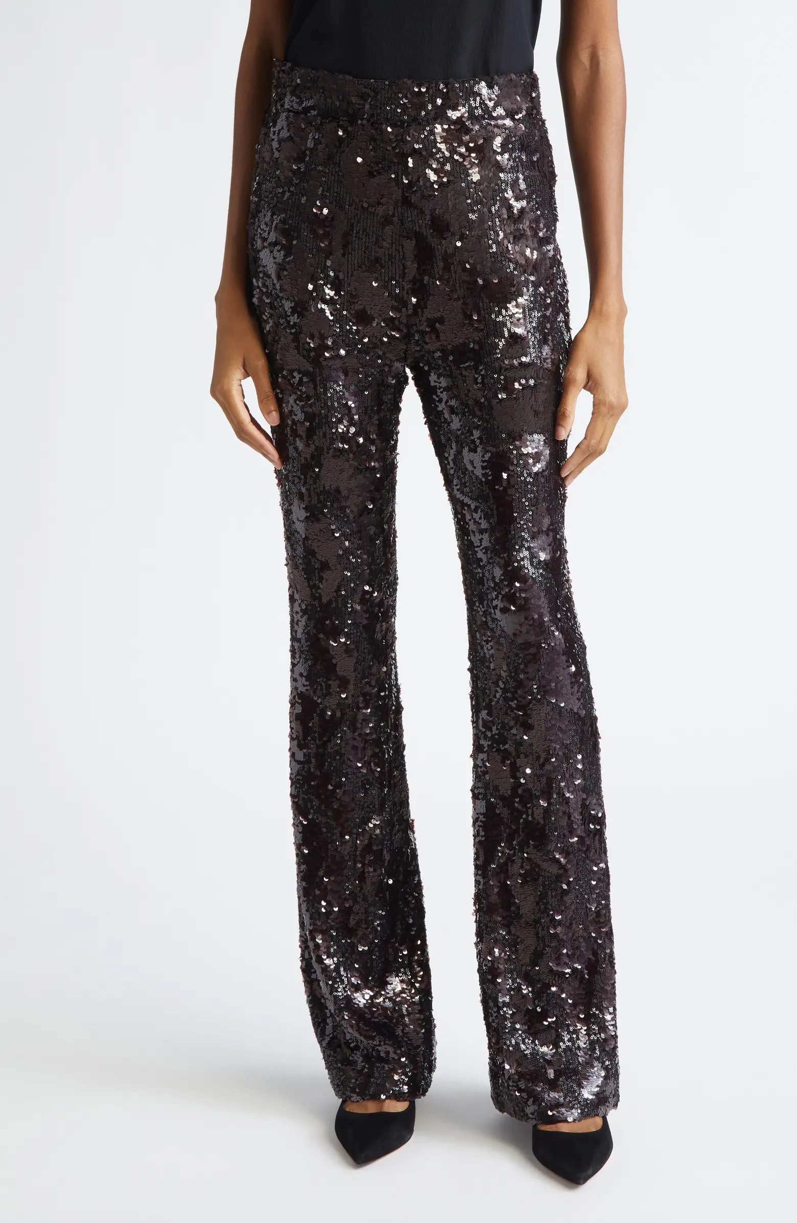 Collier Sequin Skinny Flare Leg Pants | Nordstrom