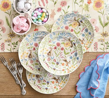 Spring Garden Stoneware Salad Plates - Set of 4 | Pottery Barn (US)